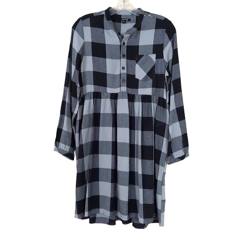Joe's Jeans Black & Gray Buffalo Plaid Dress